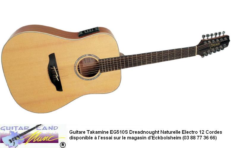 Guitare Takamine EG510S Dreadnought Naturelle Electro 12 Cordes